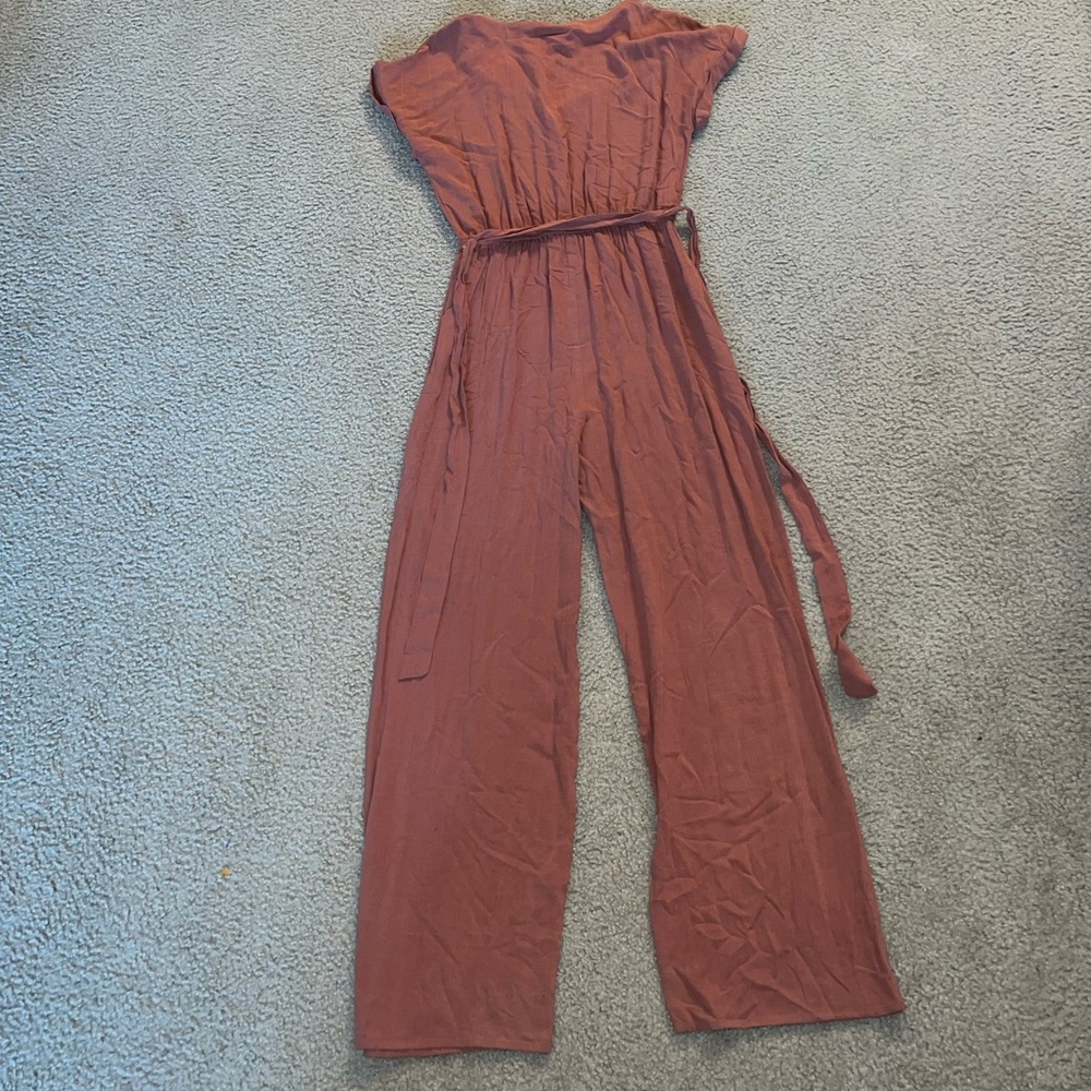 BRAND NWT Apt. 9 Dark Orange Long Romper size S - Picture 3 of 16